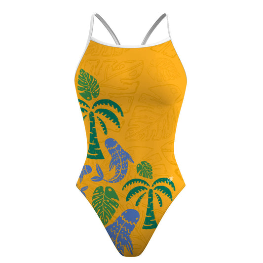 Seaside jungle - Skinny Strap Swimsuit