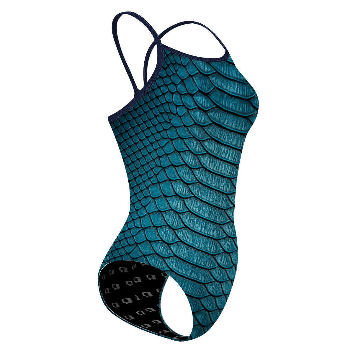 Blue snake - Skinny Strap Swimsuit