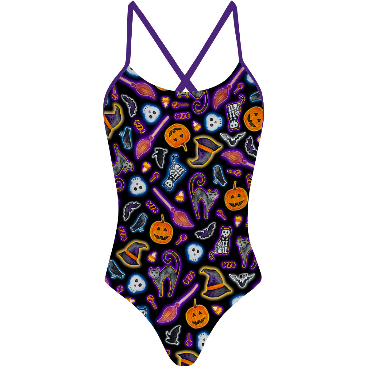 Halloween Trick or Treat - Tieback One Piece Swimsuit