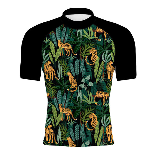 Jaguar jungle - Men's Surf UPF50+ Short Sleeve Rash Guard