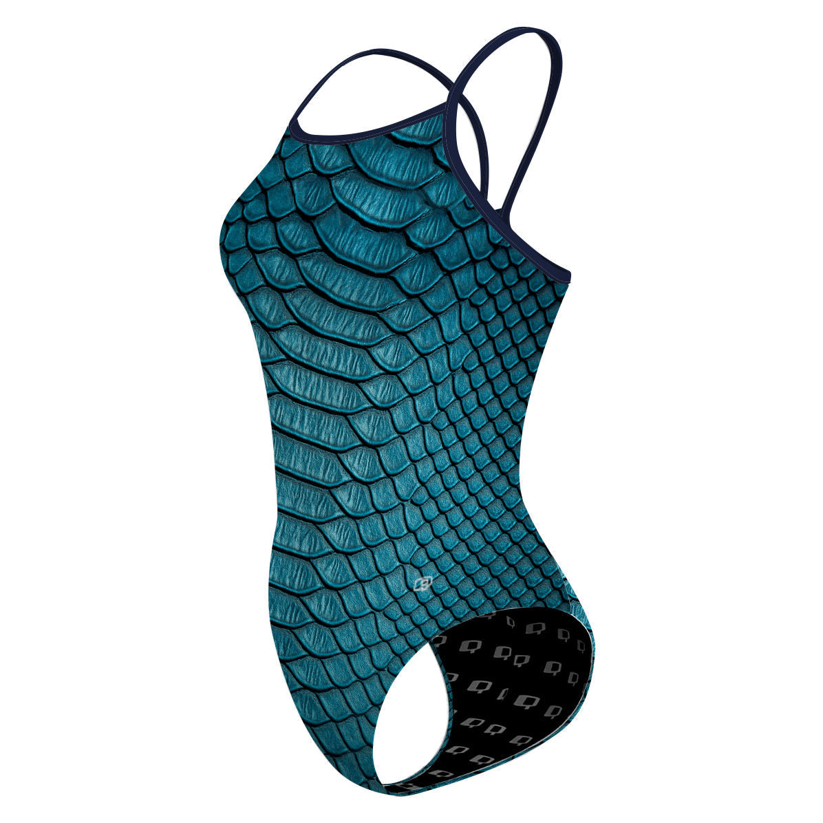 Blue snake - Skinny Strap Swimsuit