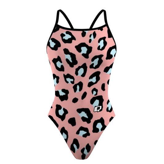 Peachy Leopard - Sunback Tank Swimsuit