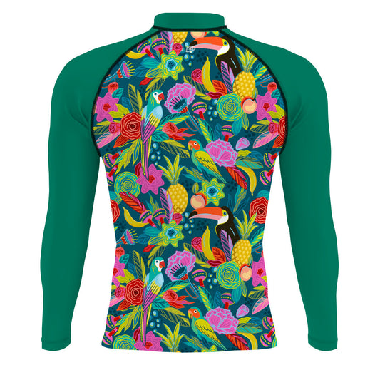 Vibrant Toucan - Men's Surf UPF50+ Long Sleeve Rash Guard