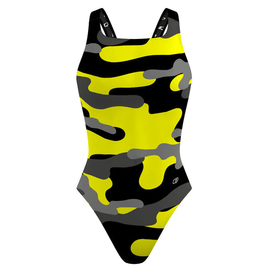 Yellow Camo - Classic Strap Swimsuit