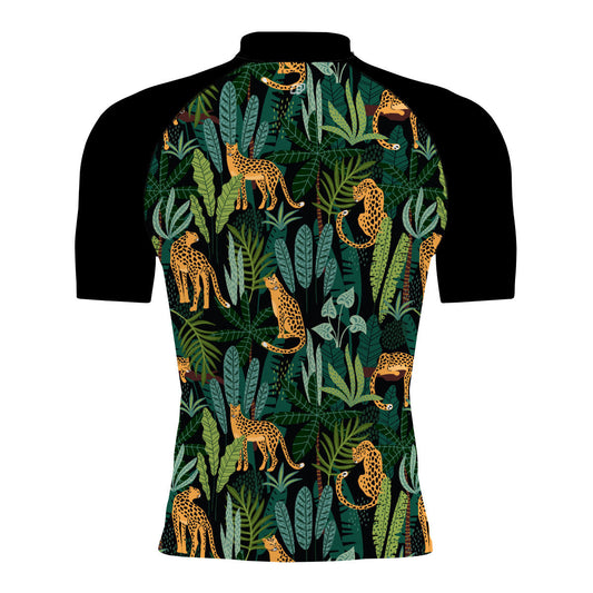 Jaguar jungle - Men's Surf UPF50+ Short Sleeve Rash Guard
