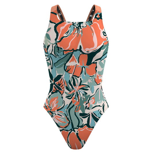 Pink Flora - Classic Strap Swimsuit