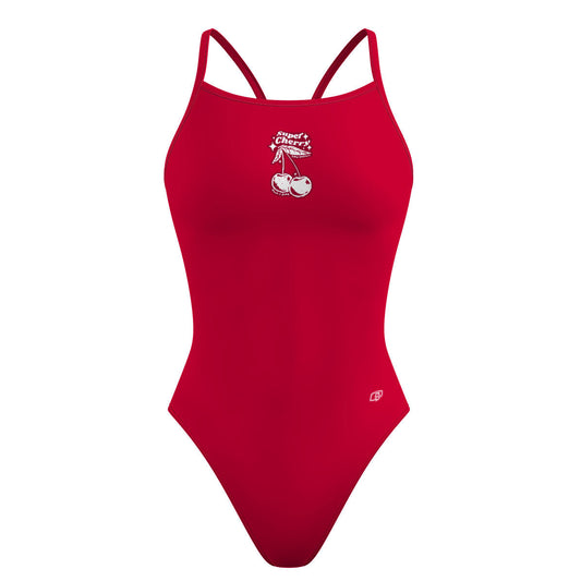 Cherry Cute - Solid Skinny Strap Swimsuit
