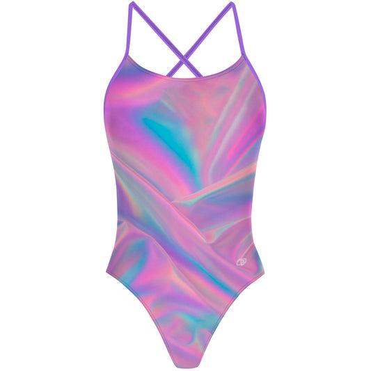 Holographic Swim - "X" Back Swimsuit