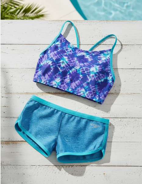 Traje de baño para niña High Neck Camikini Boyshort Speedo