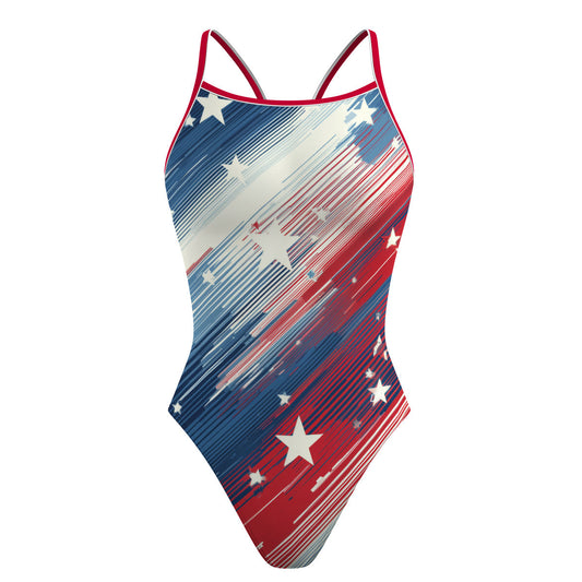 Stripe the Sky - Skinny Strap Swimsuit