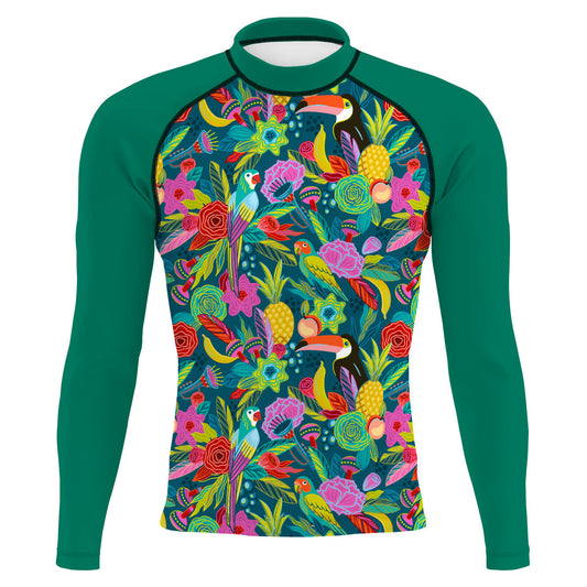 Vibrant Toucan - Men's Surf UPF50+ Long Sleeve Rash Guard