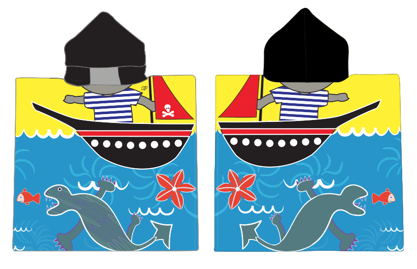 Pirata - Personalized Kids Poncho Beach and Pool Towel