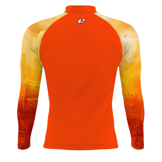 Yellow Brush Strokes - Men's Surf UPF50+ Long Sleeve Rash Guard