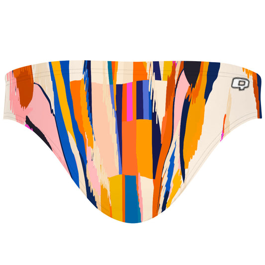 Sunset Orange Squares - Bandeau Bikini Bottom