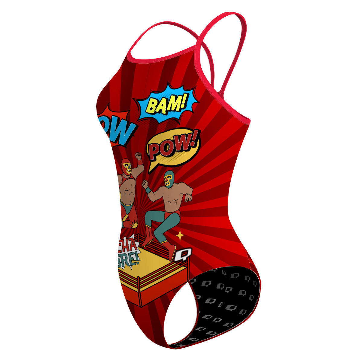 Mexican Wrestlers Fight - Skinny Strap Swimsuit