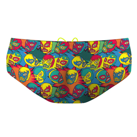 Comic Wrestling Masks - Classic Brief Swimsuit