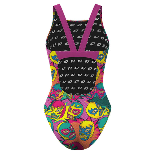 Comic Wrestling Masks - Classic Strap Swimsuit