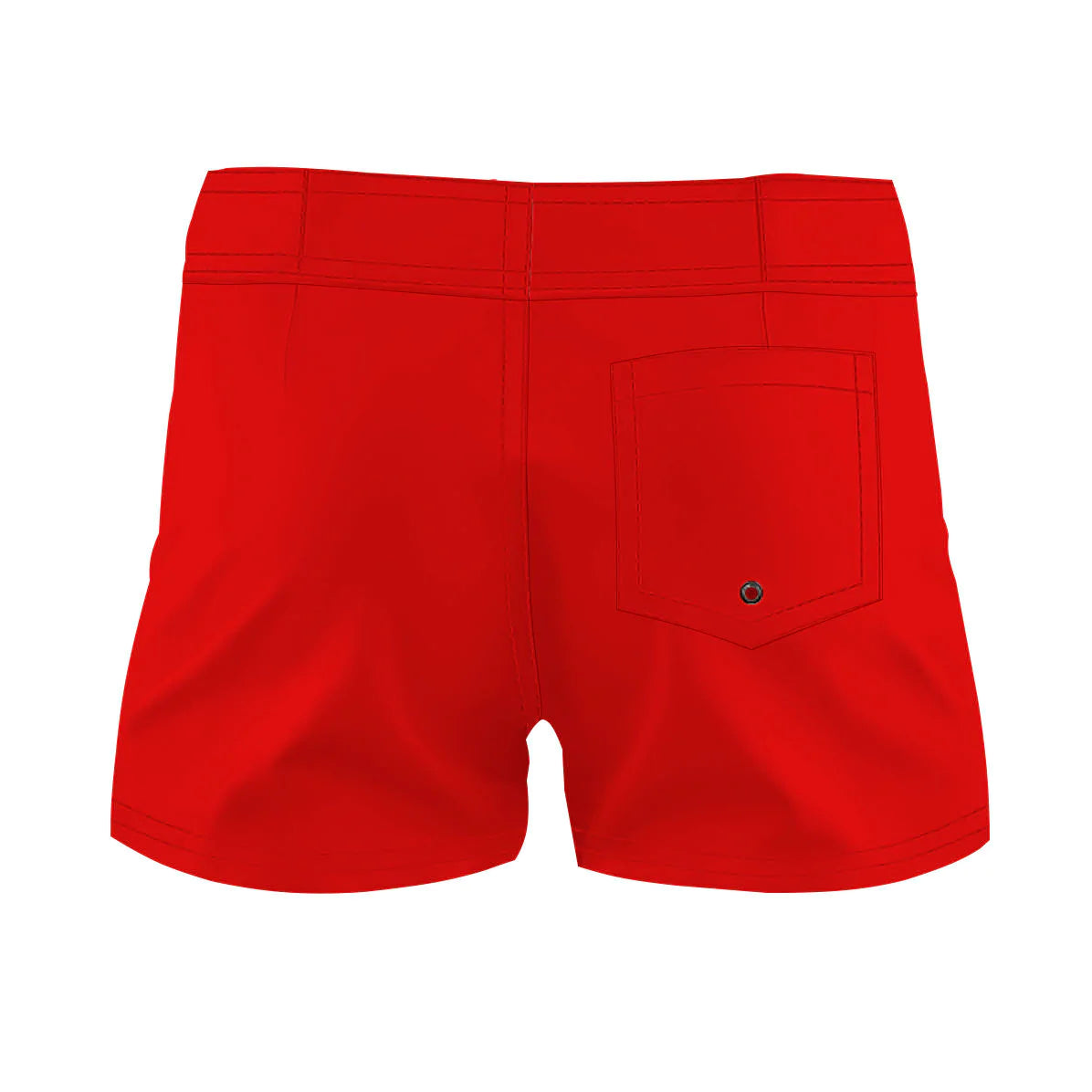 Red Solid Color - Women Board Shorts