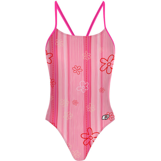 Pink Stripes - "Y" Back Swimsuit