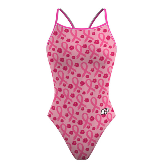 Pink Ribbon - Skinny Strap Swimsuit