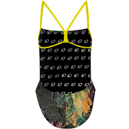 Green Splatter - "Y" Back Swimsuit
