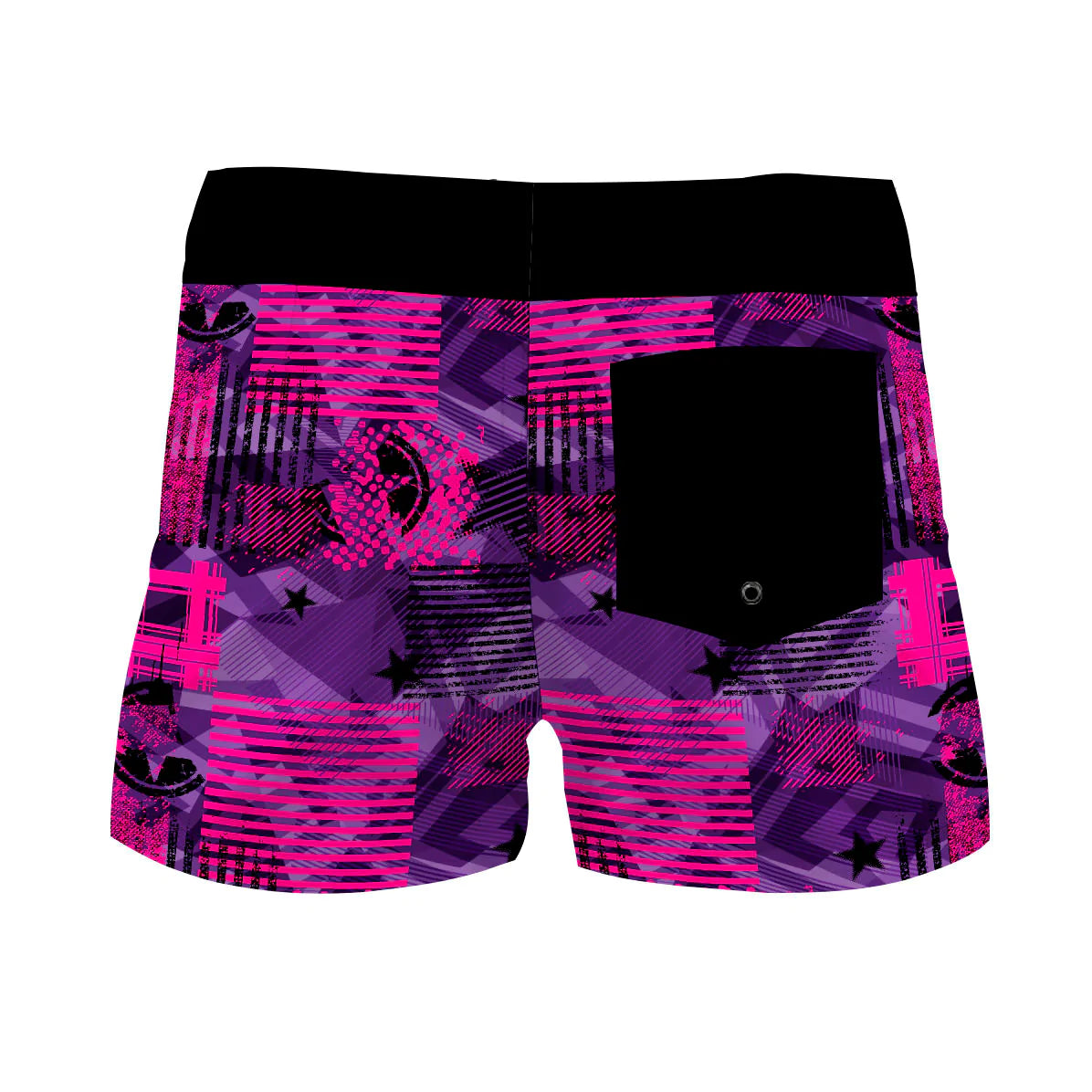 Black Urban Stars Women Board Shorts