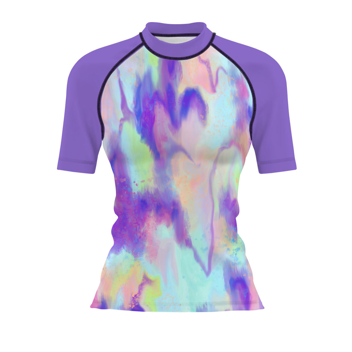 Bleeding Checks - Surf Rash Guard UPF50+ de Manga Corta para Mujer