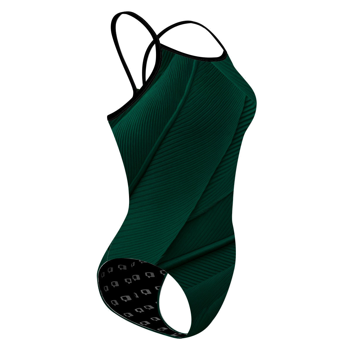 Green Feathers - Skinny Strap Swimsuit