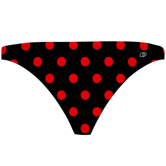 Red-Black Polka Dots - Tieback Bikini Bottom
