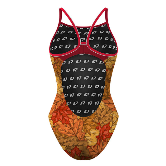 Yellow Leafs - Skinny Strap Swimsuit
