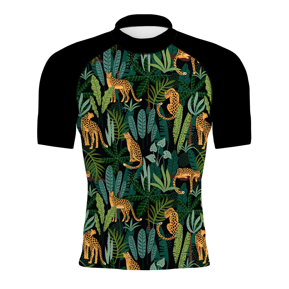 Jaguar jungle - Men's Surf UPF50+ Short Sleeve Rash Guard