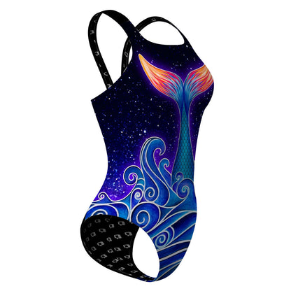 Enchanted Seas - Black - Classic Strap Swimsuit