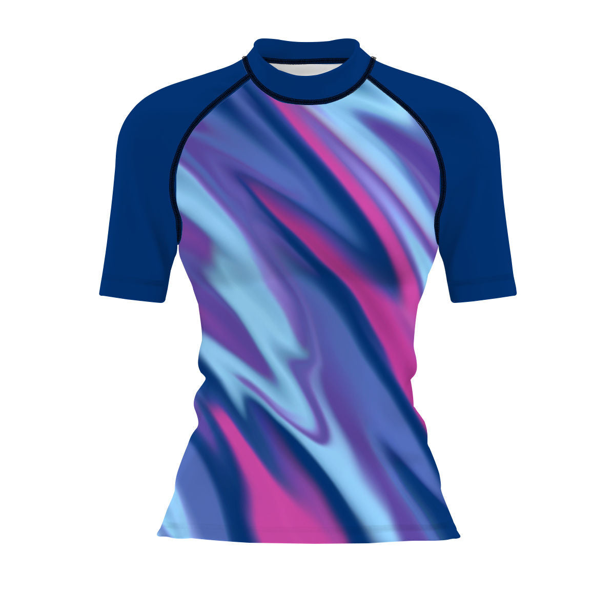 Amorphous Blur - Surf Rash Guard UPF50+ de Manga Corta para Mujer