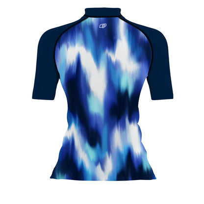 Marbled Movement - Surf Rash Guard UPF50+ de Manga Corta para Mujer