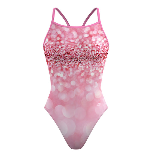Rosé Glitter - Skinny Strap Swimsuit
