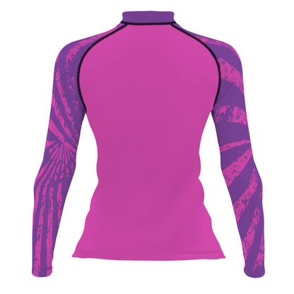 Purple Stripes - Women's Surf UPF50+ Long Sleeve Rash Guard