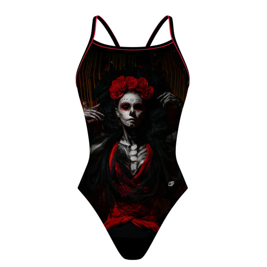 Catrina in Red - Sunback Tank Swimsuit