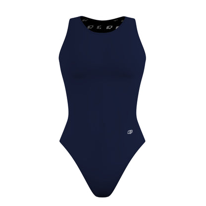 Solid Navy - Solid Women's Waterpolo Swimsuit Classic Cut