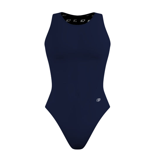 Solid Navy - Solid Women's Waterpolo Swimsuit Classic Cut