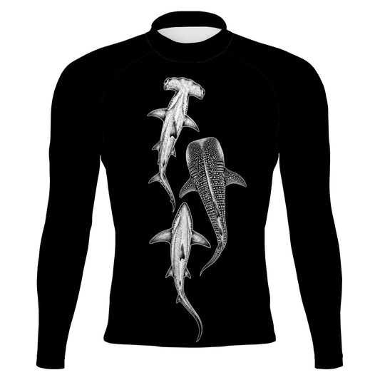 Night Dive  - Surf Rash Guard UPF50+ de Manga Larga para Hombre