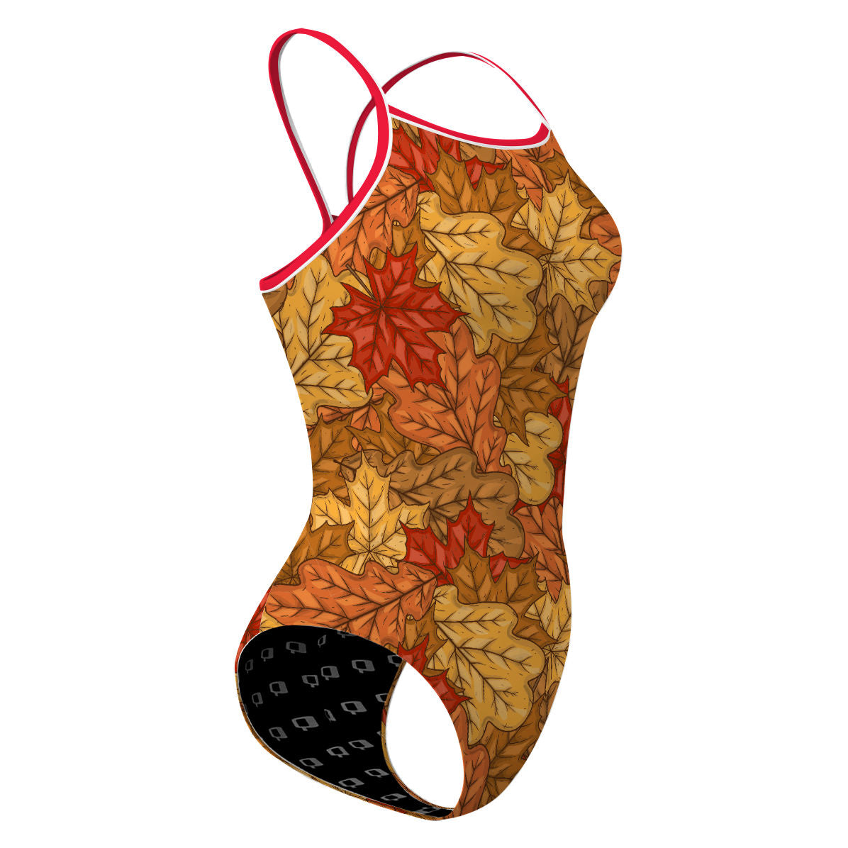Yellow Leafs - Skinny Strap Swimsuit