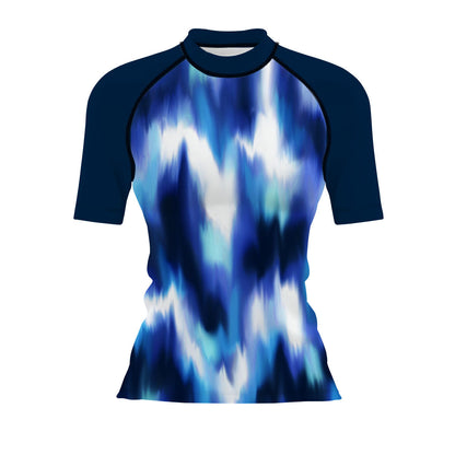 Marbled Movement - Surf Rash Guard UPF50+ de Manga Corta para Mujer