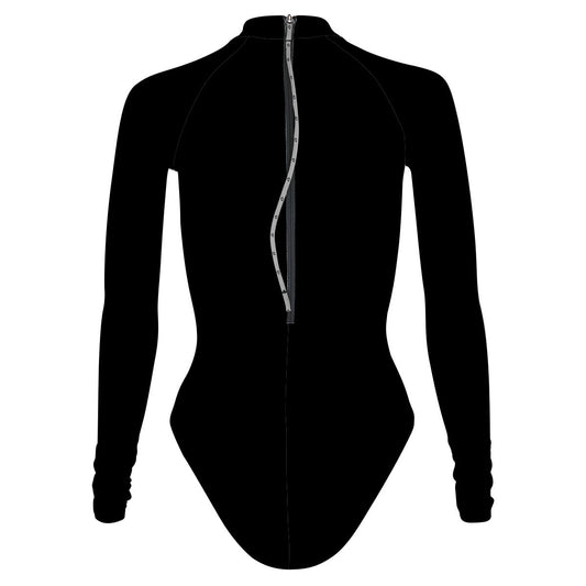 Solid Black - Solid Surf Swimming Suit Classic Cut