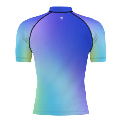 Fade Lagoon - Surf Rash Guard UPF50+ de Manga Corta para Hombre