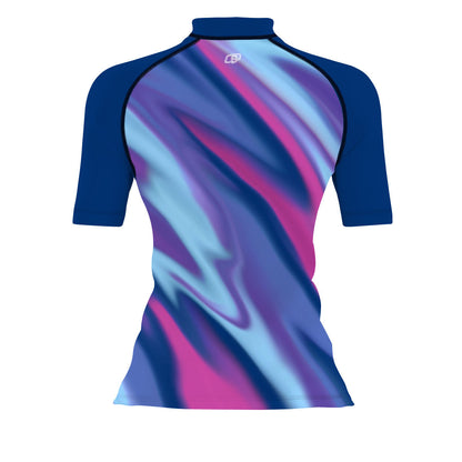 Amorphous Blur - Surf Rash Guard UPF50+ de Manga Corta para Mujer