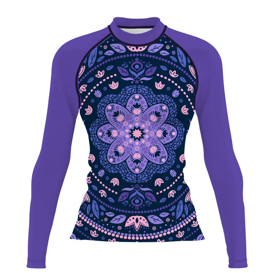 Delicated Mandala - Surf Rash Guard UPF50+ de Manga Larga para Mujer