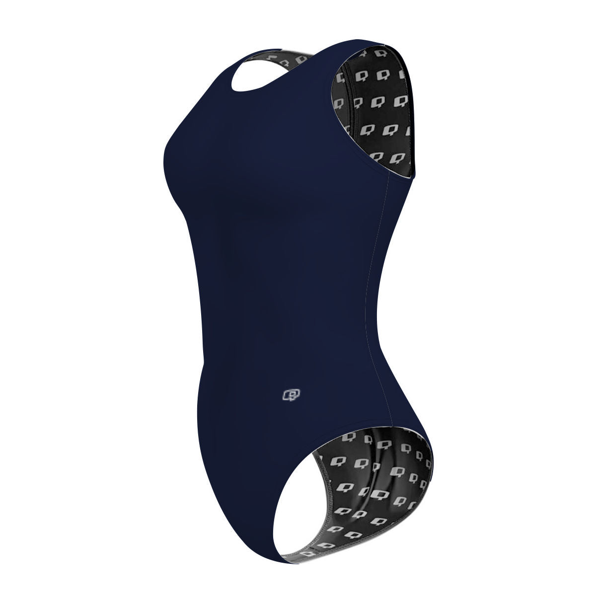 Solid Navy - Solid Women's Waterpolo Swimsuit Classic Cut