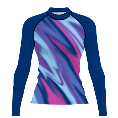 Amorphous Blur - Surf Rash Guard UPF50+ de Manga Larga para Mujer