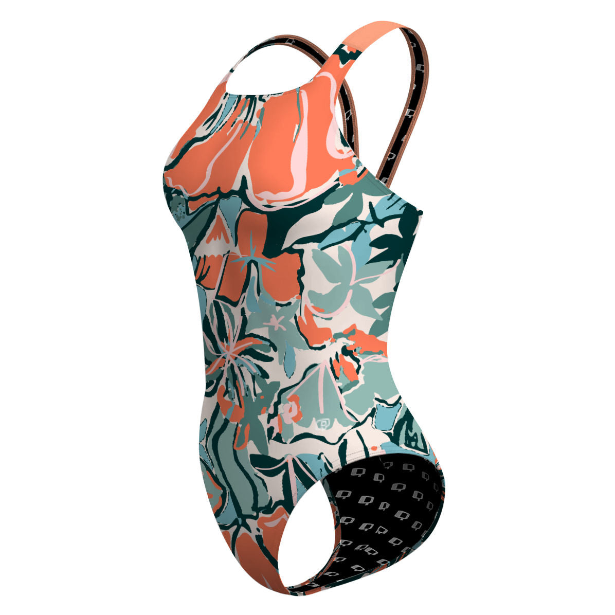 Pink Flora - Classic Strap Swimsuit
