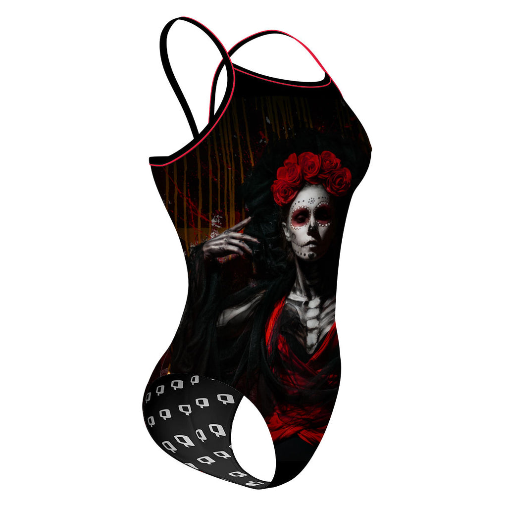 Catrina in Red - Sunback Tank Swimsuit